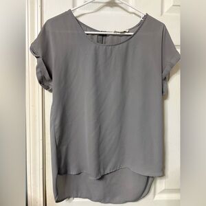 Pink Rose Charcoal Blouse